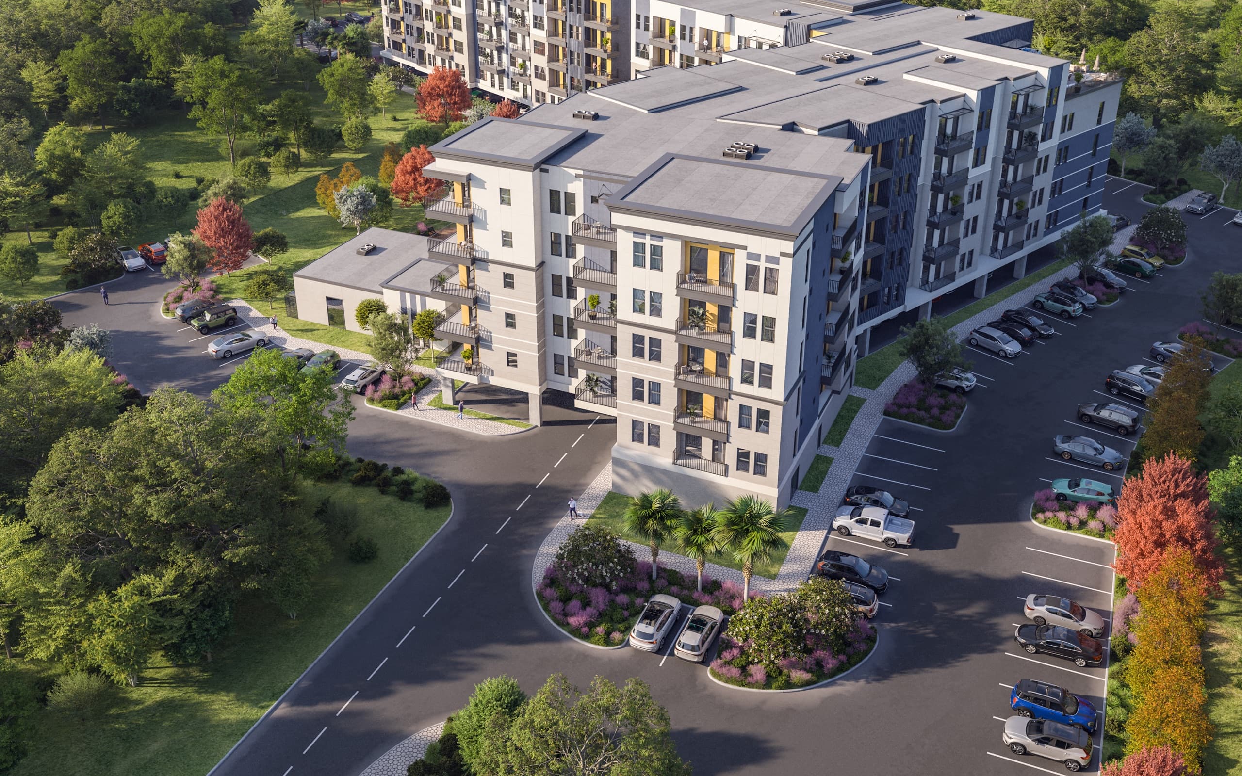 Vista aérea do prédio